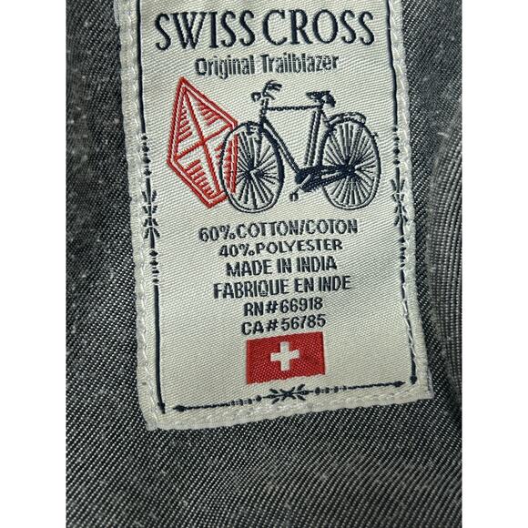 Swiss Cross Mens Red‎ Short Sleeve Button Down Size Small Cotton Polyester Blend - Picture 3 of 9